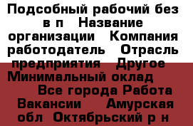 Подсобный рабочий-без в/п › Название организации ­ Компания-работодатель › Отрасль предприятия ­ Другое › Минимальный оклад ­ 16 000 - Все города Работа » Вакансии   . Амурская обл.,Октябрьский р-н